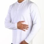 تیشرت یقه گرد سه دکمه آستین بلند 1116183