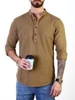 پیراهن کنفی چهار دکمه 227302d